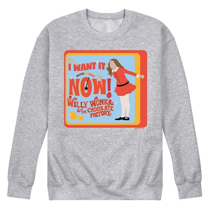 Mens Willy Wonka Veruca Salt Fleece Sweatshirt Grey Gray Product Image