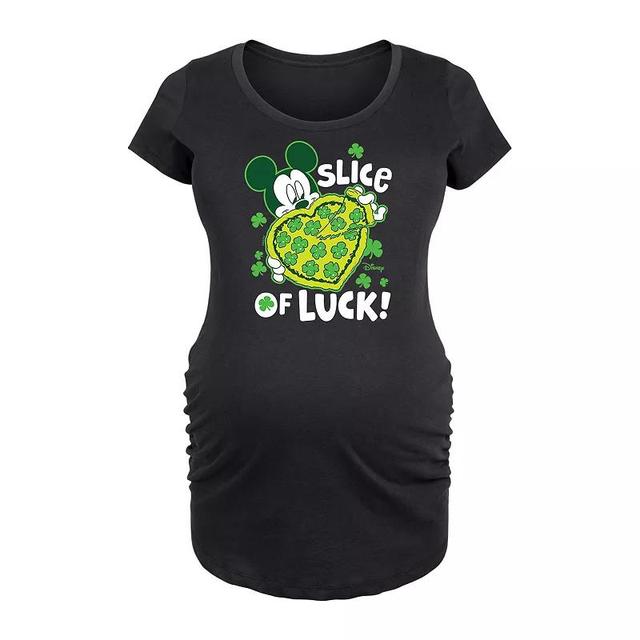 Disneys Mickey Mouse Maternity Slice Of Luck Graphic Tee, Womens Product Image