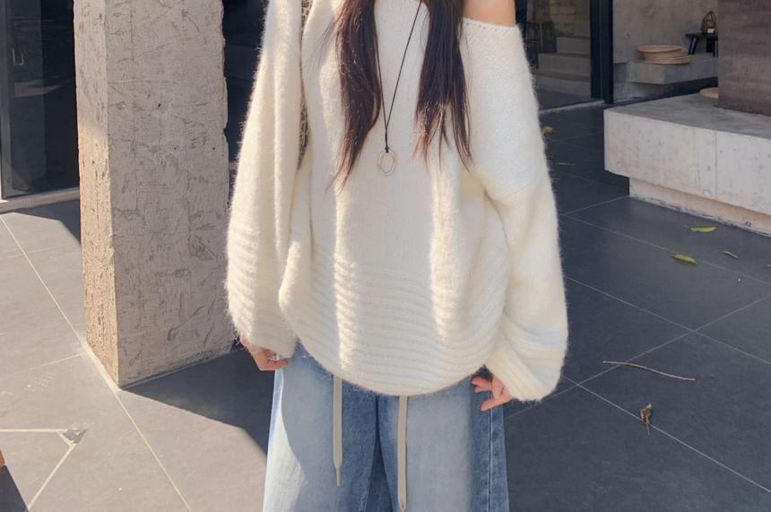 Boat Neck Oversized Sweater Product Image