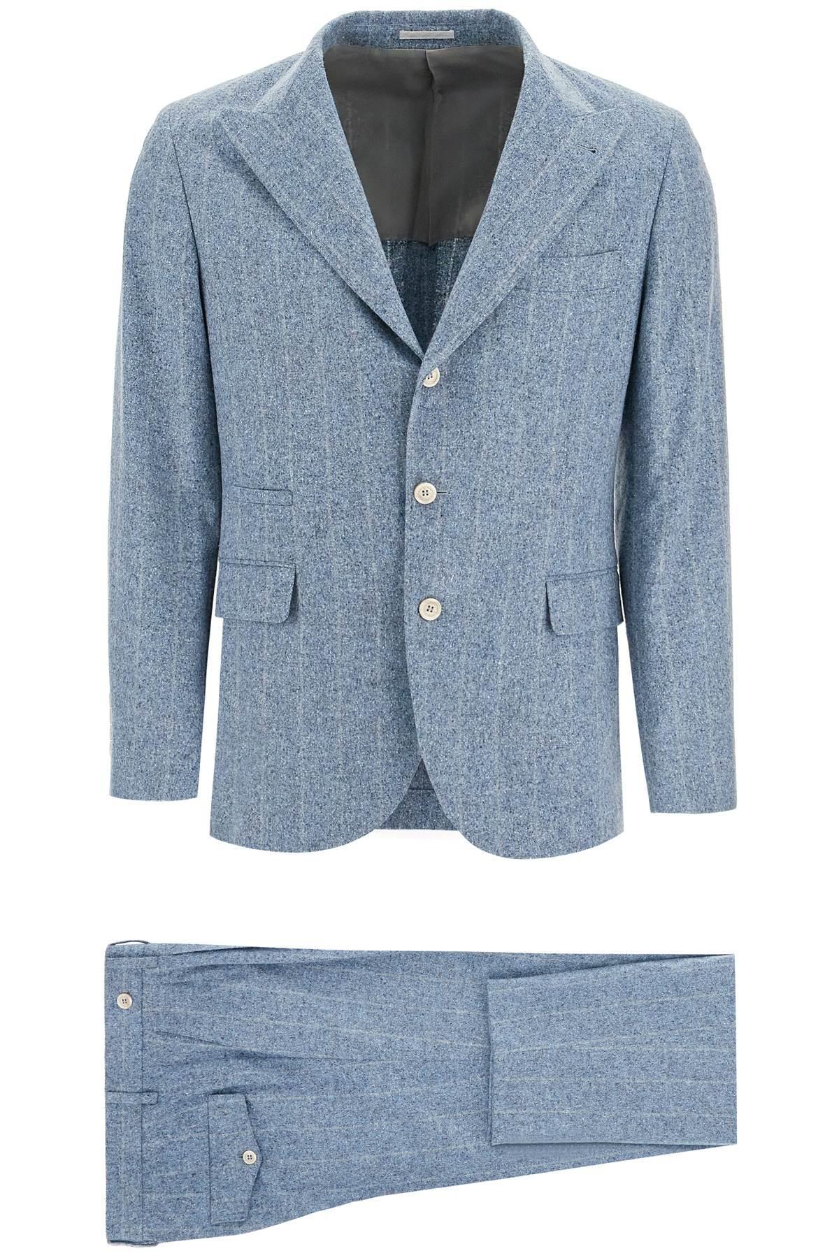 BRUNELLO CUCINELLI Abito In Flanella Bottonata In Light Blue Product Image