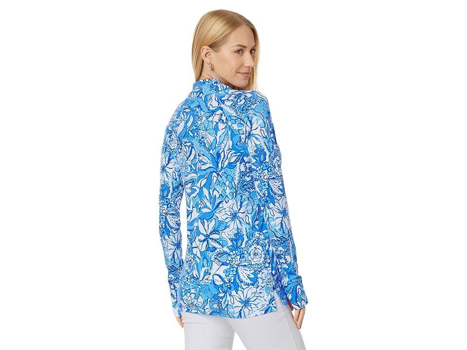 Lilly Pulitzer Cassi UPF 50+ Popover (Frenchie Blue Turtley in Love) Women's Clothing Product Image