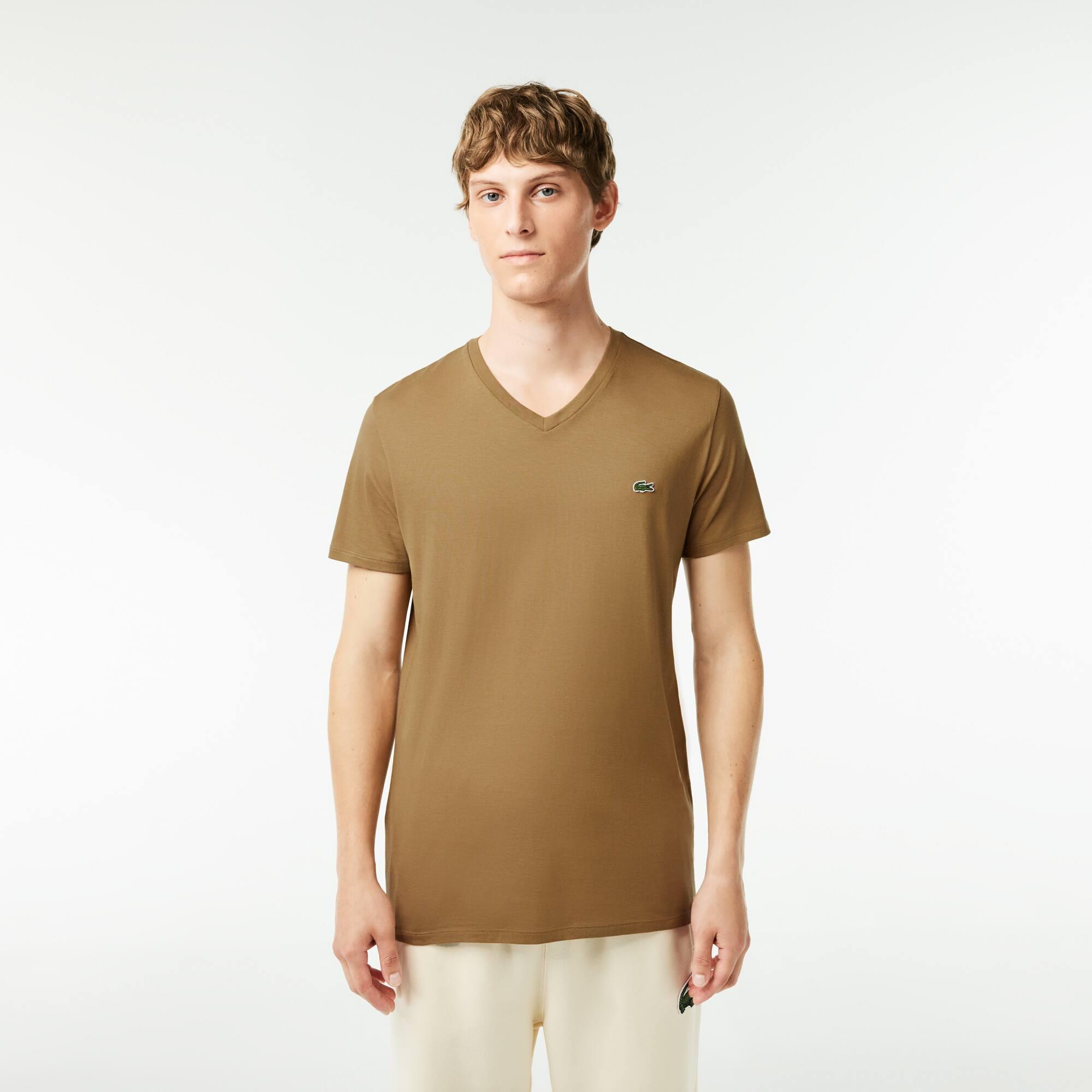 Lightweight Cotton Pima V Neck T-shirt Product Image