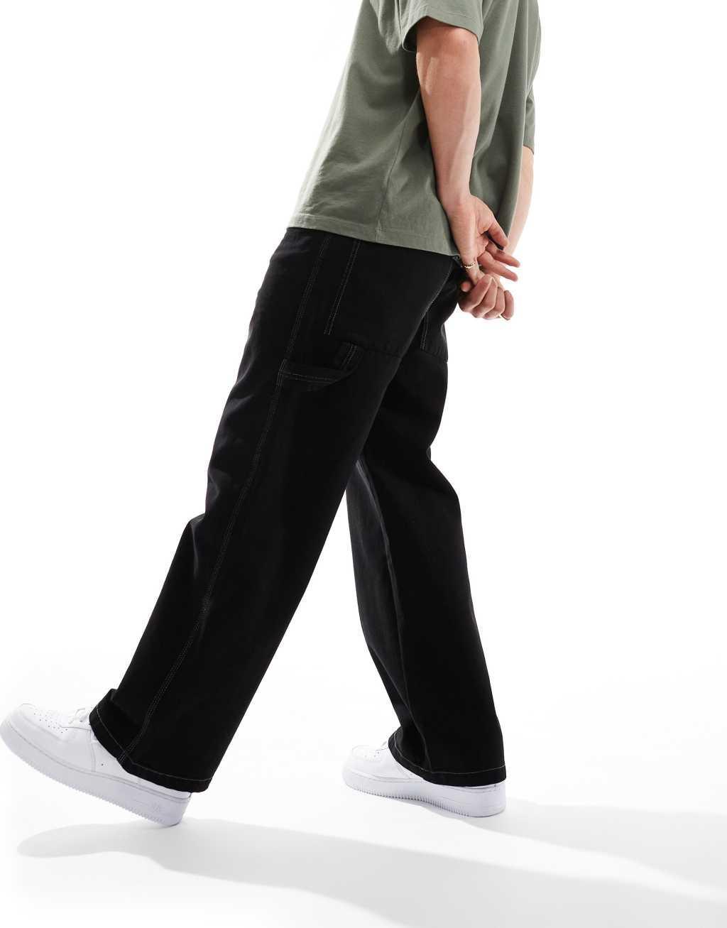 Bershka carpenter pants in black Product Image