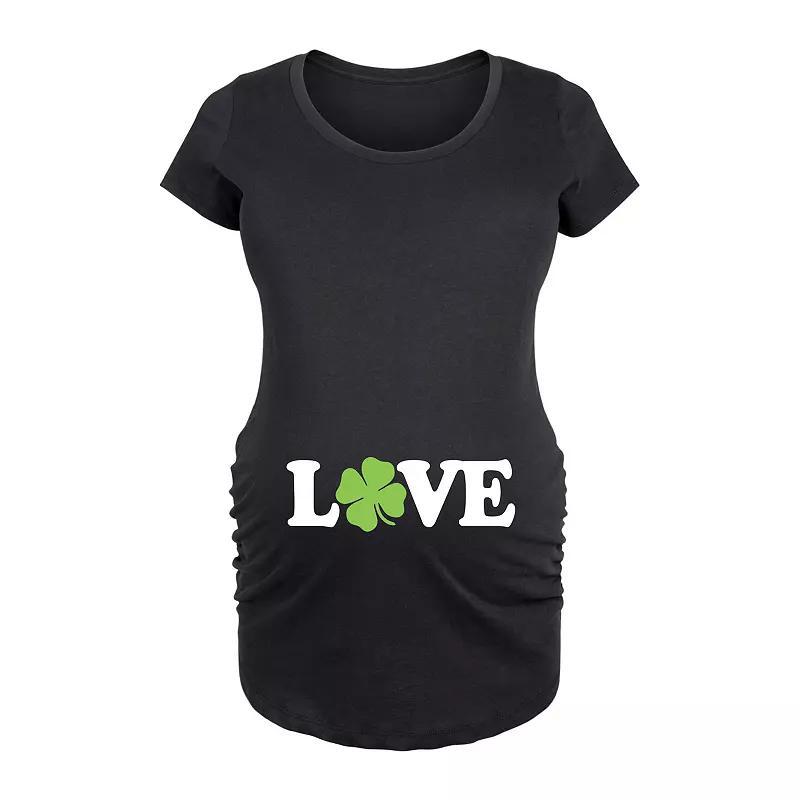 Maternity Love Shamrock Graphic Tee, Womens Blue Product Image