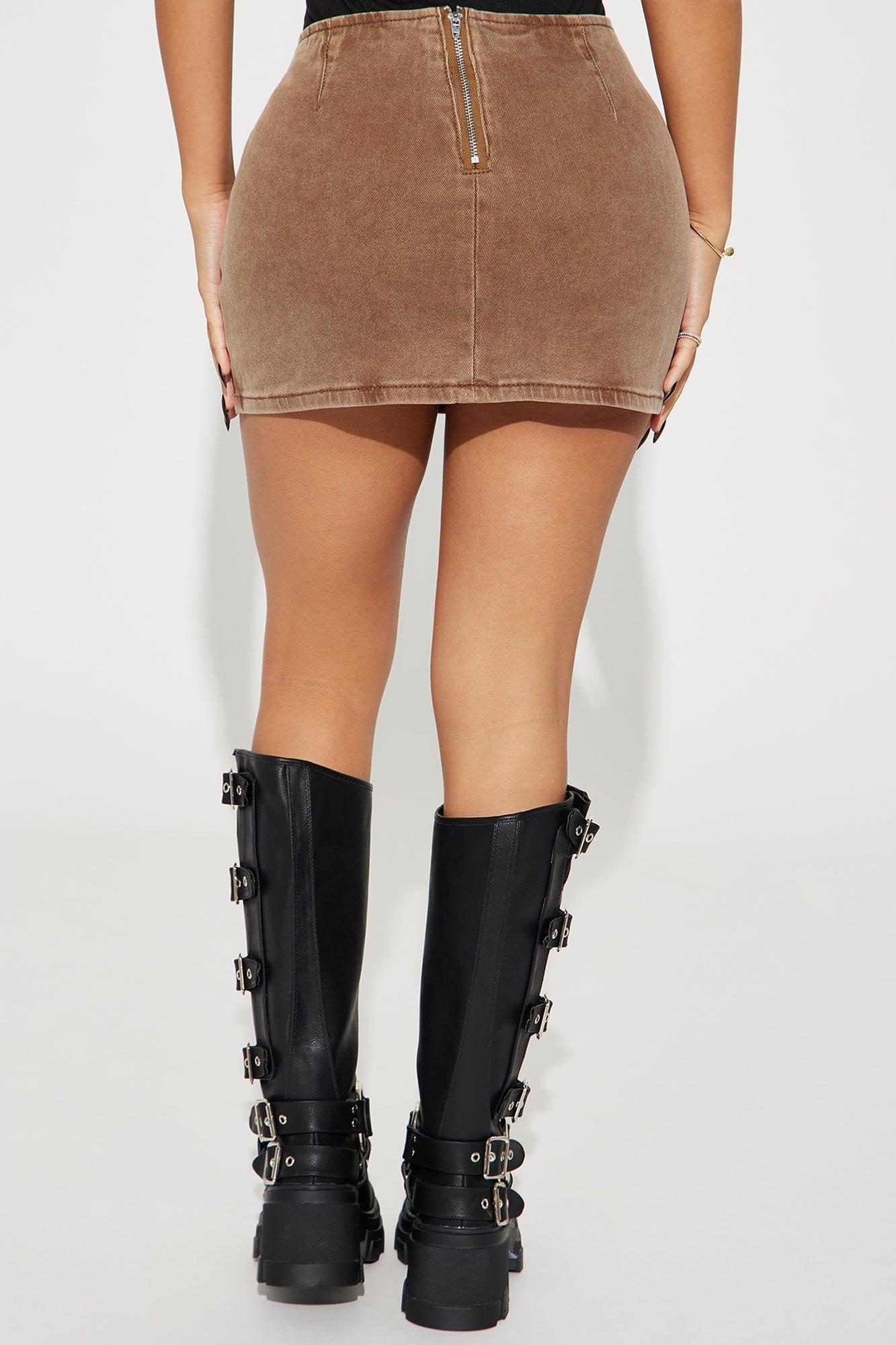 Kitch Los Angeles Mini Skirt - Brown Product Image