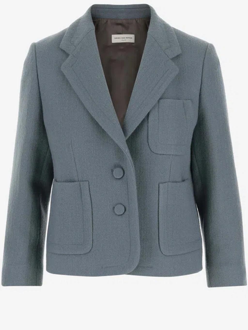 Wool Jacket In Beige Product Image