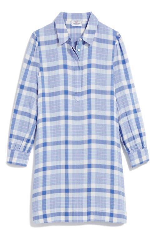 vineyard vines Plaid Long Sleeve Cotton Blend Popover Dress Product Image