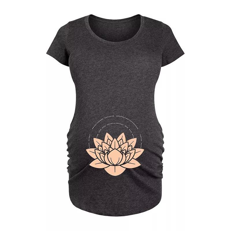 Maternity Lotus Graphic Tee, Womens Heather Grey Product Image