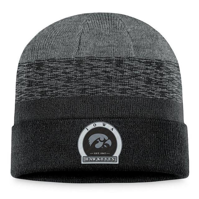 Mens Top of the World Heather Black Iowa Hawkeyes Frostbite Cuffed Knit Hat Product Image