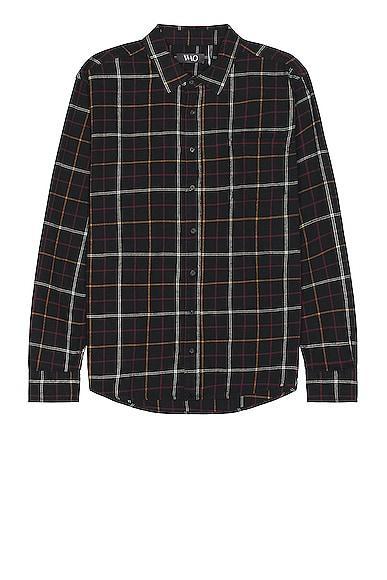 WAO The Flannel Shirt in Black. Product Image