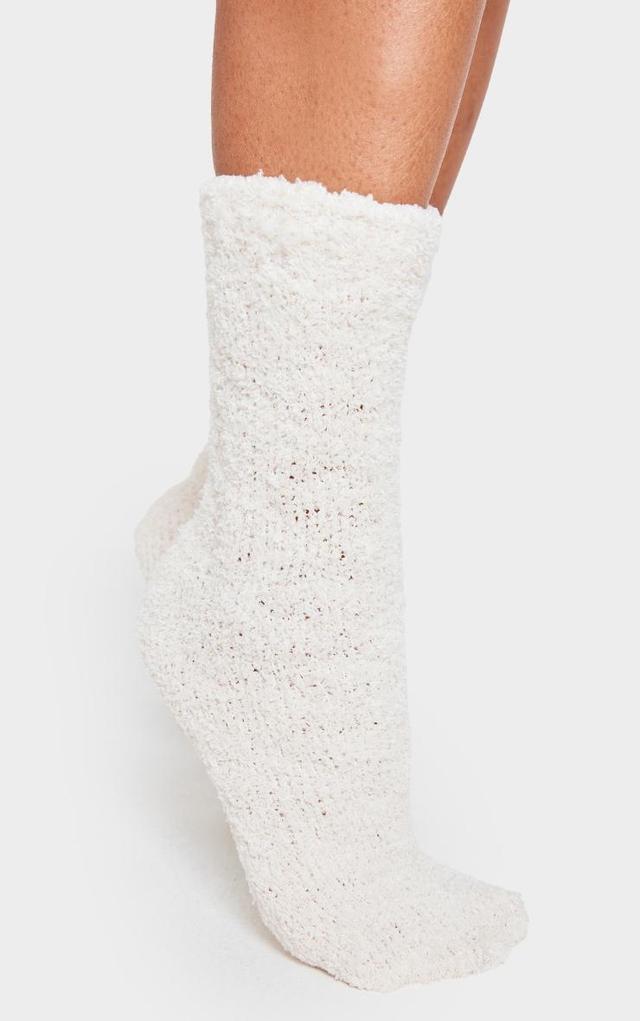 Cream Cosy Fuzzy Ankle Socks Product Image