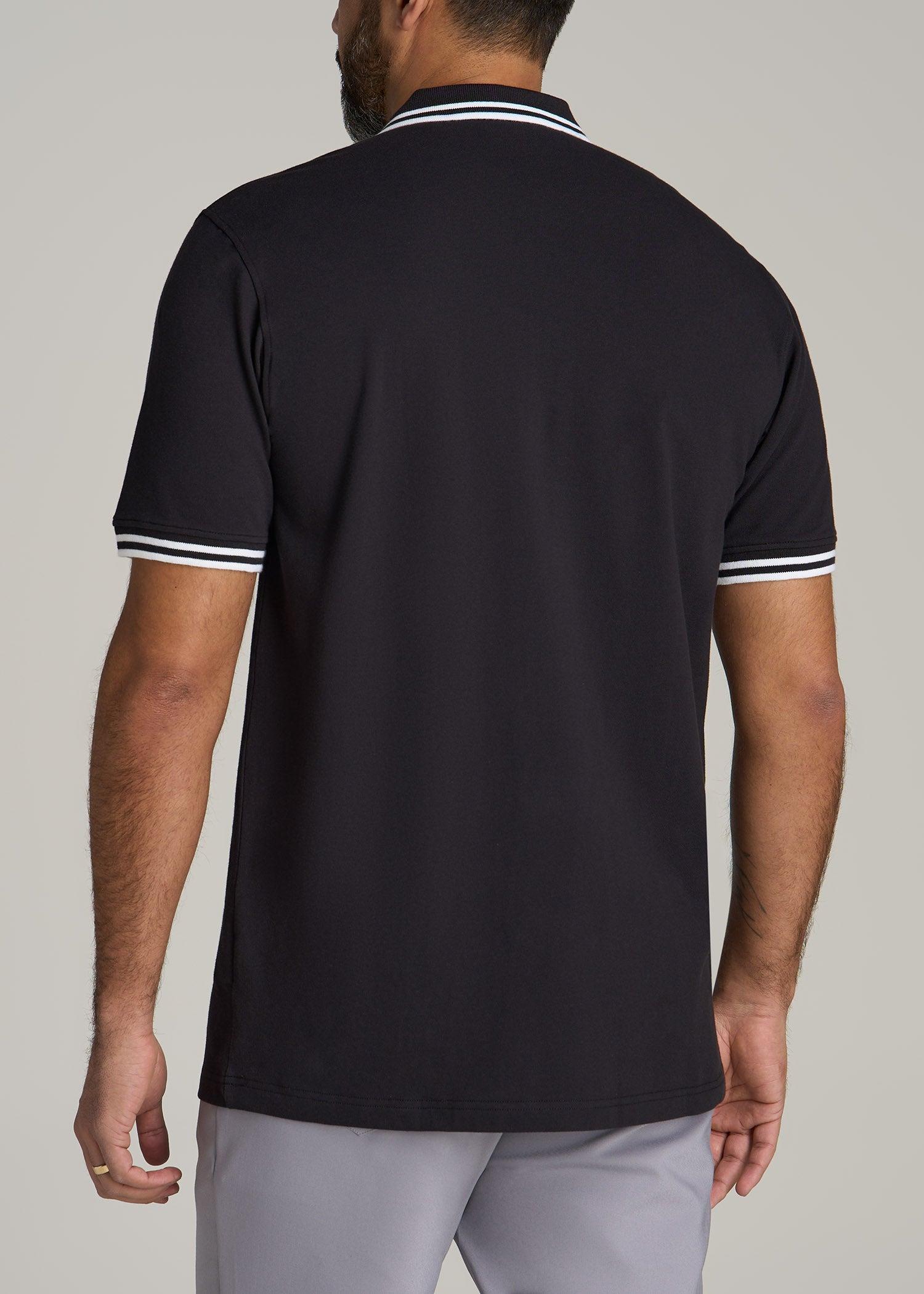 Contrast Tipped Polo Men's in Black Male Product Image