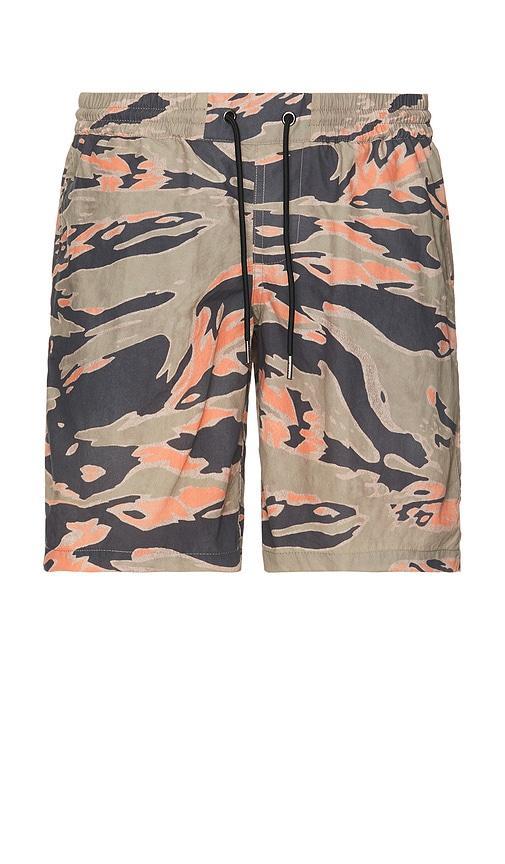 ALLSAINTS Solar Camouflage Print Swim Shorts In Washed Black Product Image