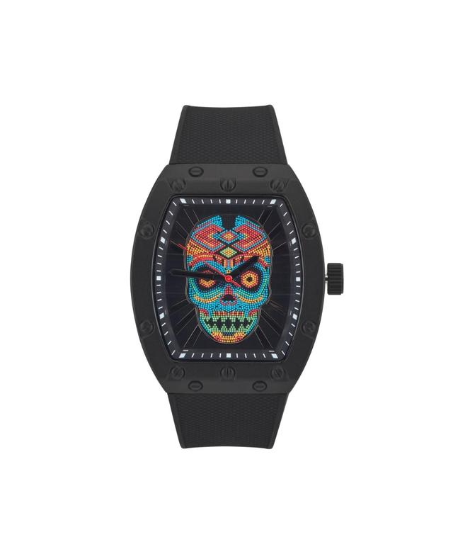 Ed Hardy Mens Matte Black Silicone Strap Analog Watch 53mm - Black Product Image