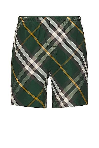 Burberry Check Pattern Short in Green Product Image