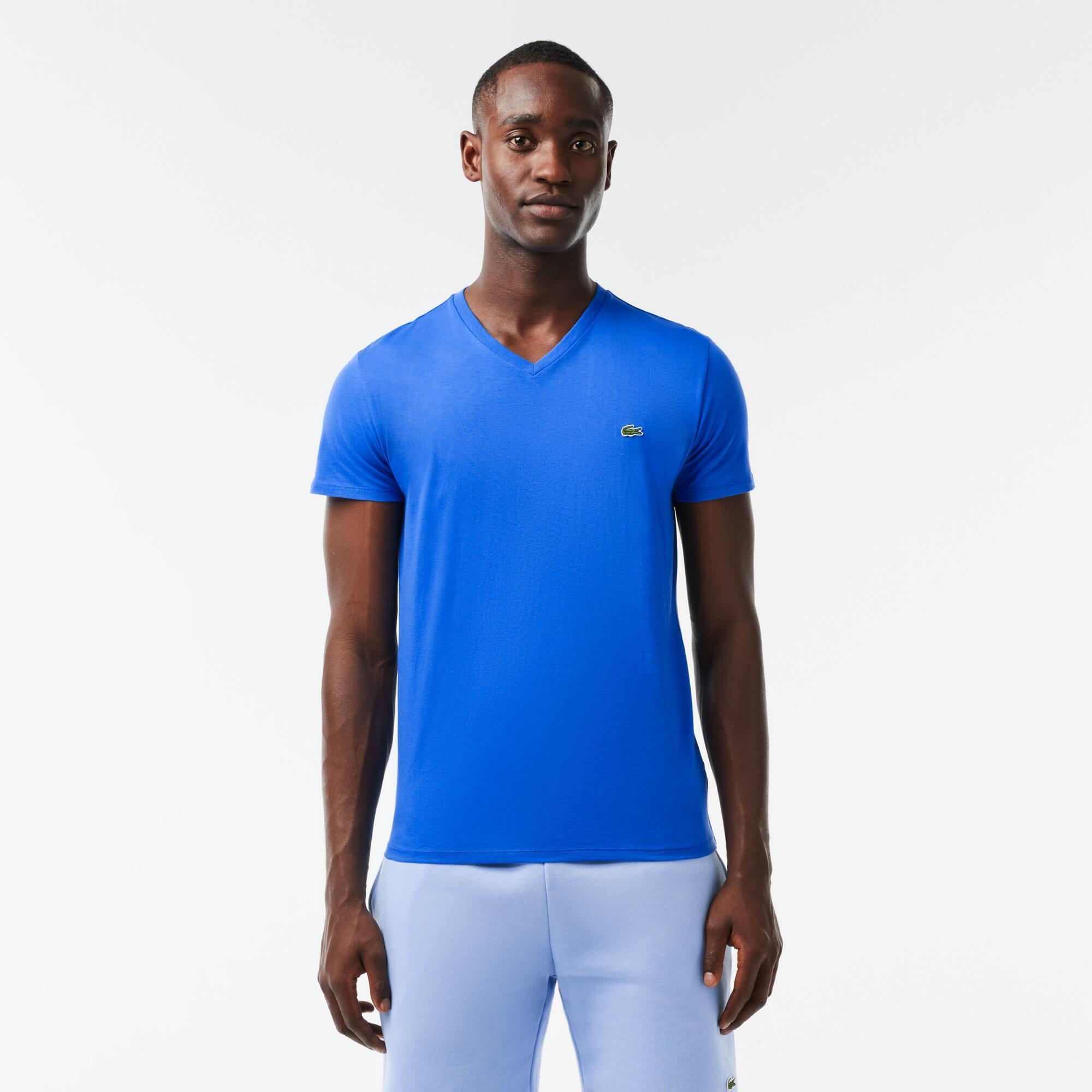 Lightweight Cotton Pima V Neck T-shirt Product Image