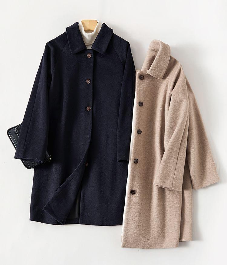 Collared Plain Button Coat product image