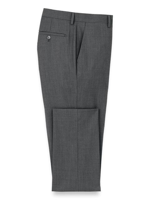 Wool Stretch Bengaline Suit Pants - Grey Product Image