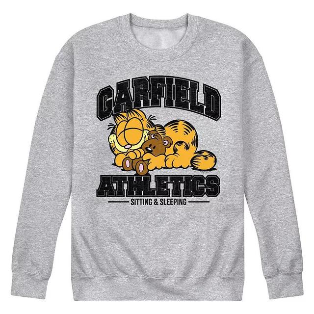 Mens Garfield Sleeping Athletics Fleece Sweatshirt Grey Gray Product Image