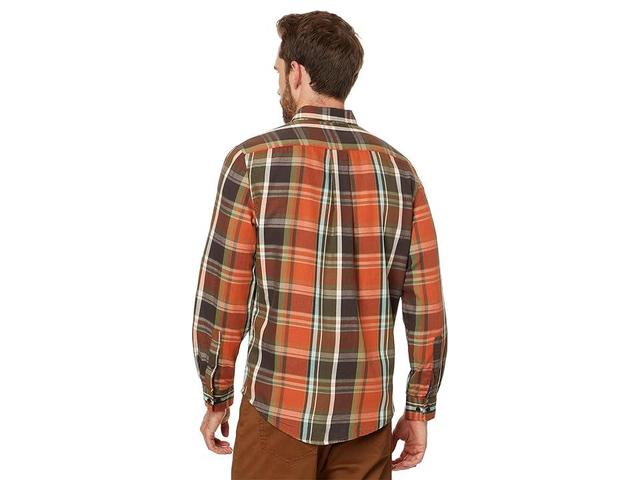 U.S. POLO ASSN. Long Sleeve Classic Fit 1 Pocket Yarn Dye Peached Twill / Red Plaid Woven Shirt (Classic ) Men's Jacket Product Image