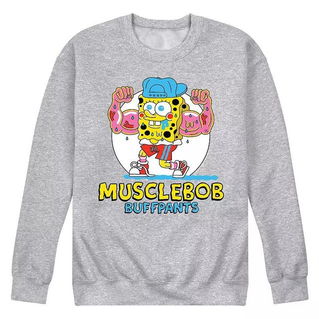 Mens SpongeBob SquarePants Musclebob Fleece Sweatshirt Product Image