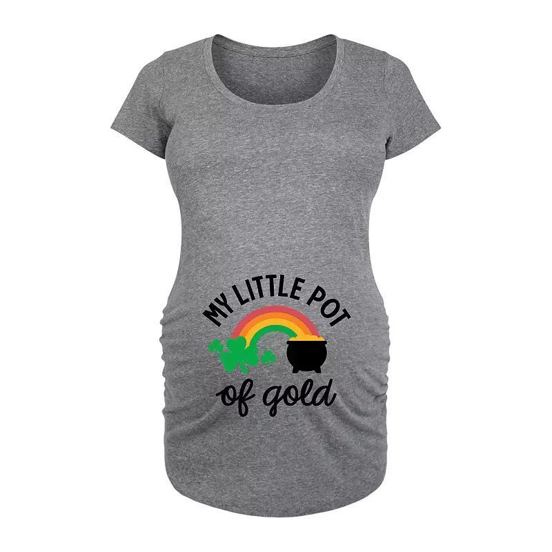 Maternity My Little Pot Of Gold Graphic Tee, Womens Grey Gray Product Image