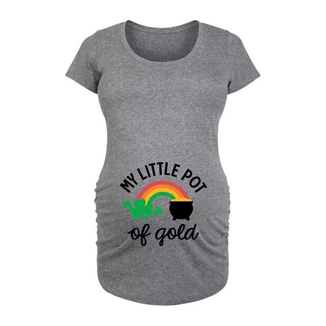 Maternity My Little Pot Of Gold Graphic Tee, Womens Grey Gray Product Image