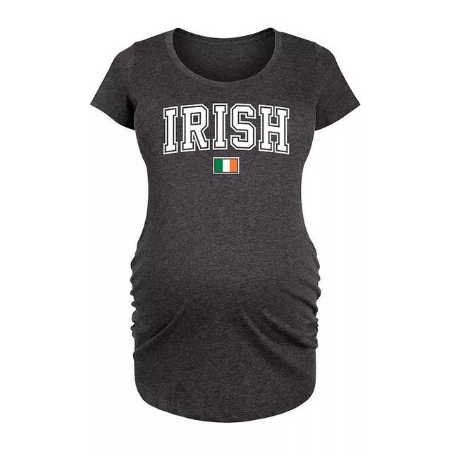 Maternity Irish Graphic Tee, Womens Heather Grey Product Image