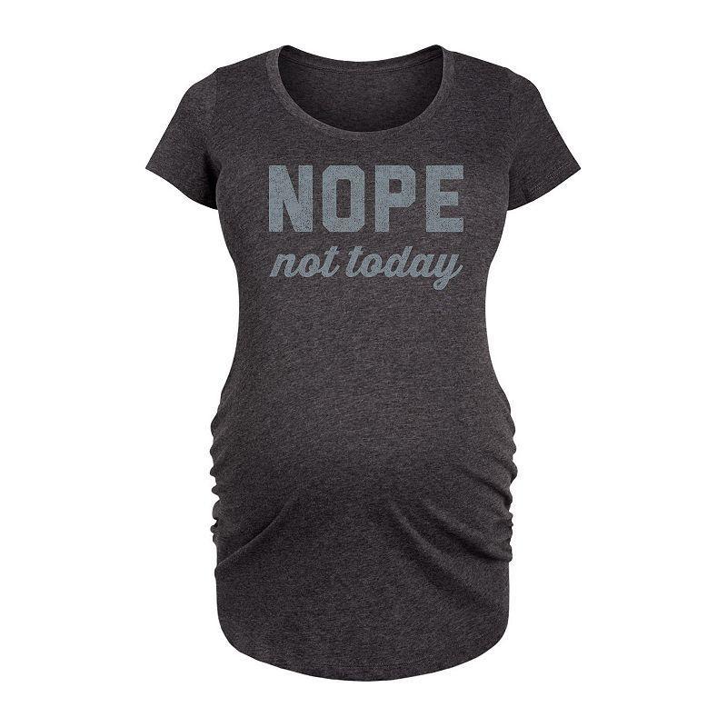 Maternity Nope Not Today Graphic Tee, Womens Heather Grey Product Image