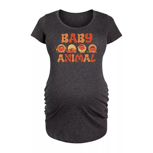 Disneys The Muppets Maternity Baby Animal Graphic Tee, Womens Heather Grey Product Image