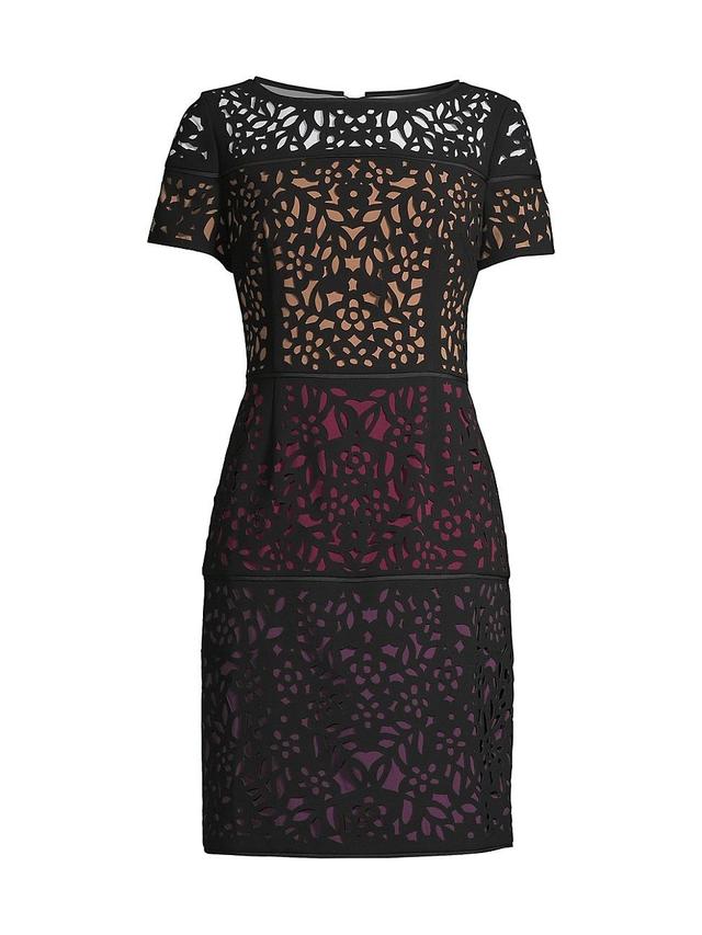 Womens Ombre Laser-Cut Lace Dress Product Image