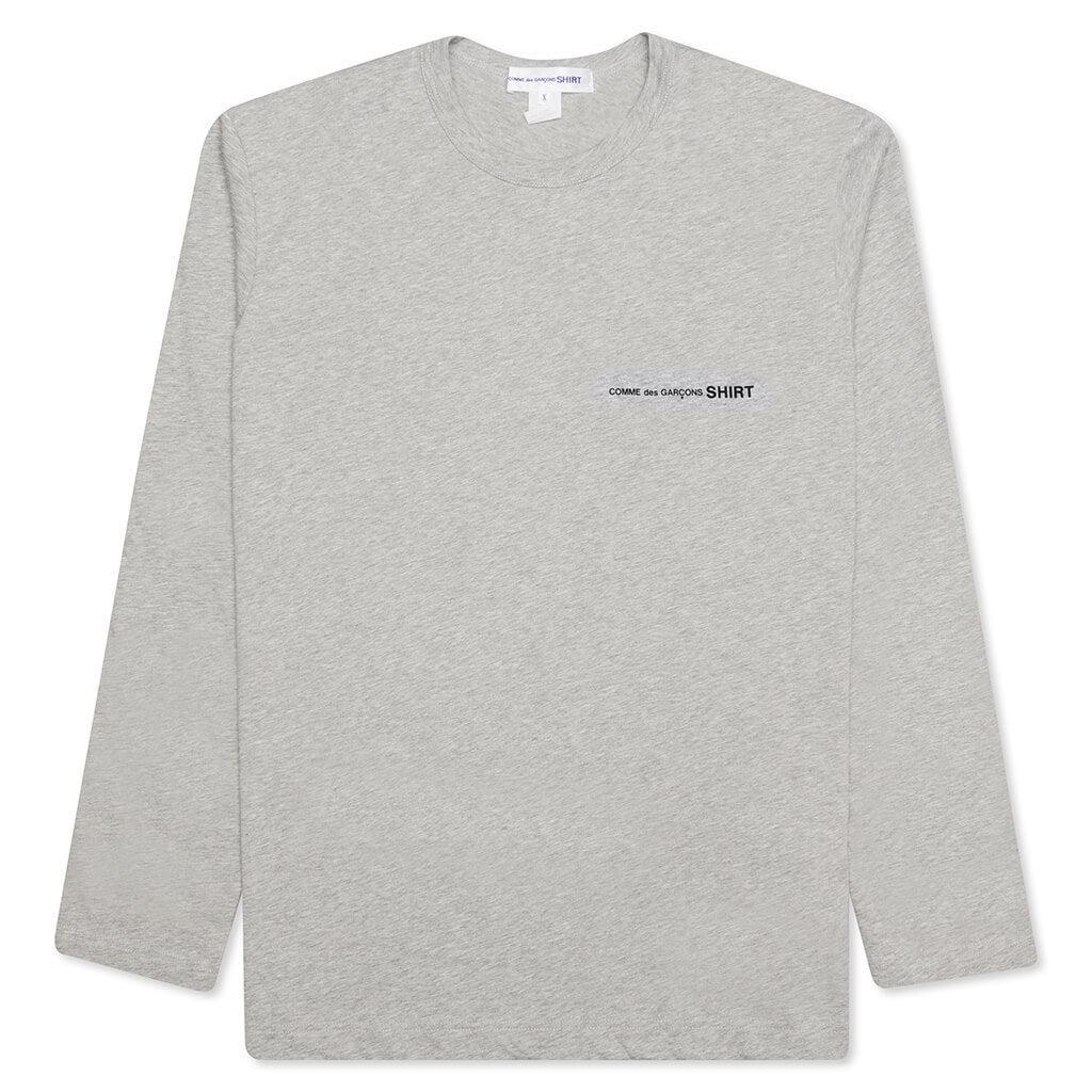 Comme Des Garcons SHIRT L/S Chest Logo Tee - Grey Male Product Image