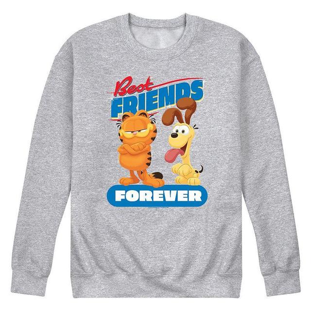 Mens Garfield The Movie Best Friends Forever Fleece Sweatshirt Athletic Grey Product Image