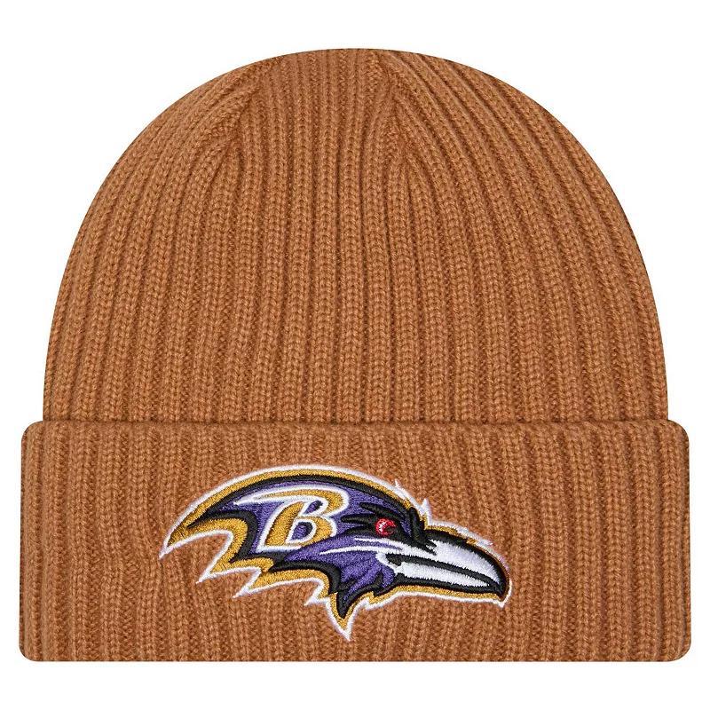 Mens New Era Tan Baltimore Ravens Color Pack Cuffed Knit Hat Product Image