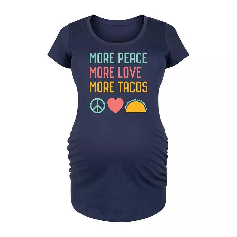 Maternity Peace Love Tacos Graphic Tee, Womens Blue Product Image