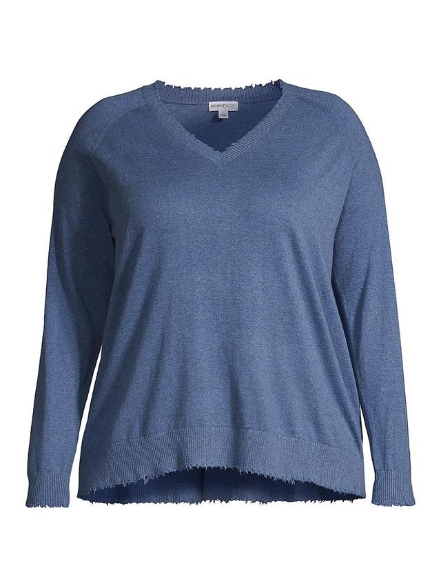 Womens Cotton-Blend V-Neck Sweater Product Image