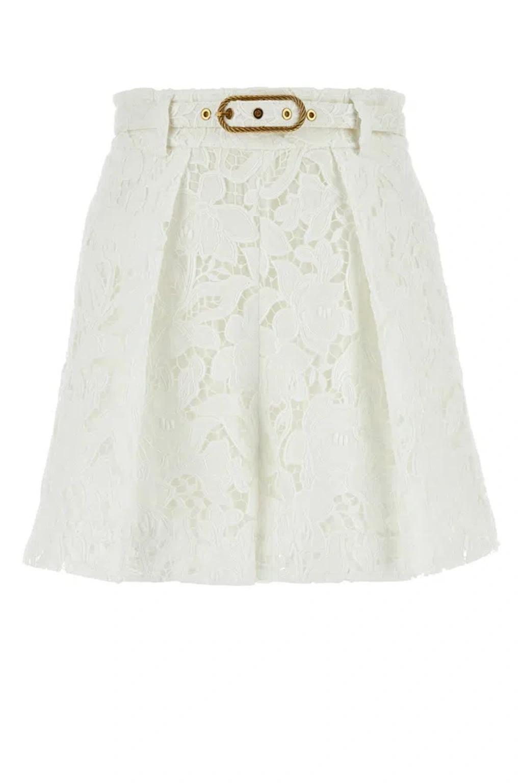 Natura Lace Shorts Ivory In White Product Image