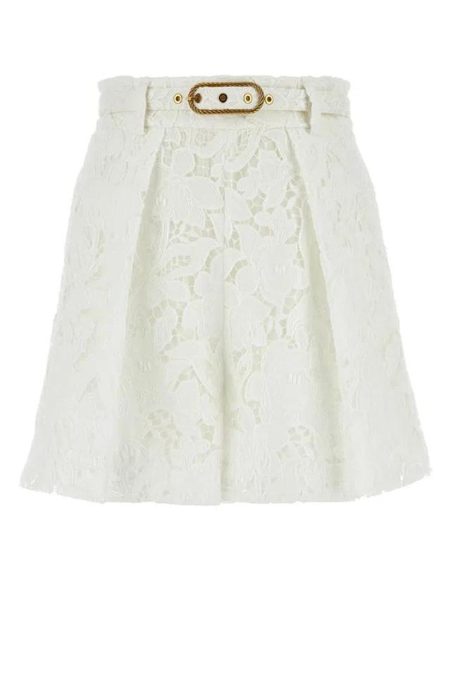 Natura Lace Shorts Ivory In White Product Image