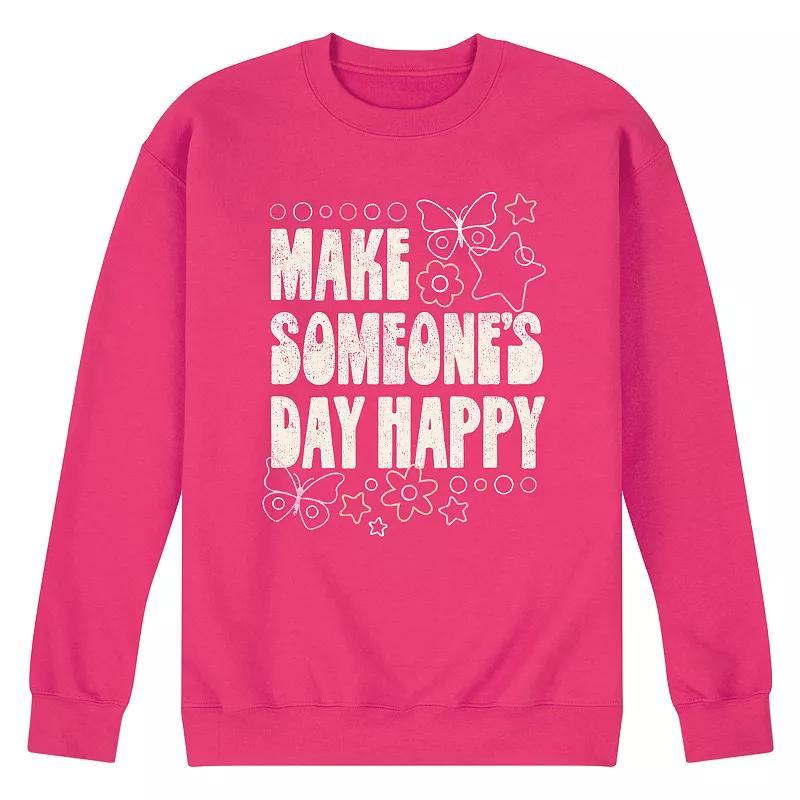 Mens Make Someones Day Happy Fleece Sweatshirt Blue Product Image