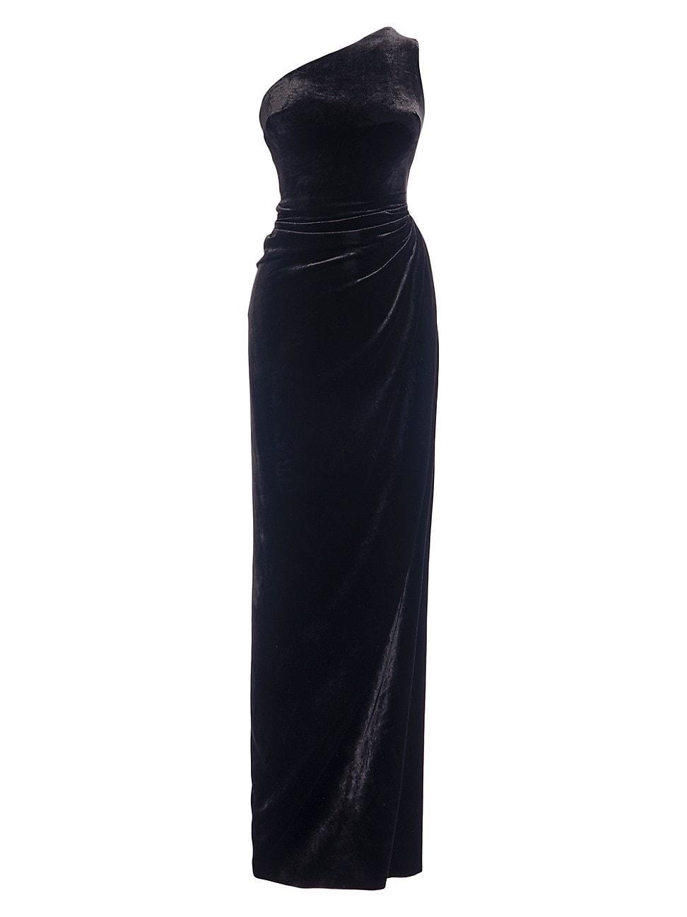 Womens Dorothea Velvet One-Shoulder Gown Product Image