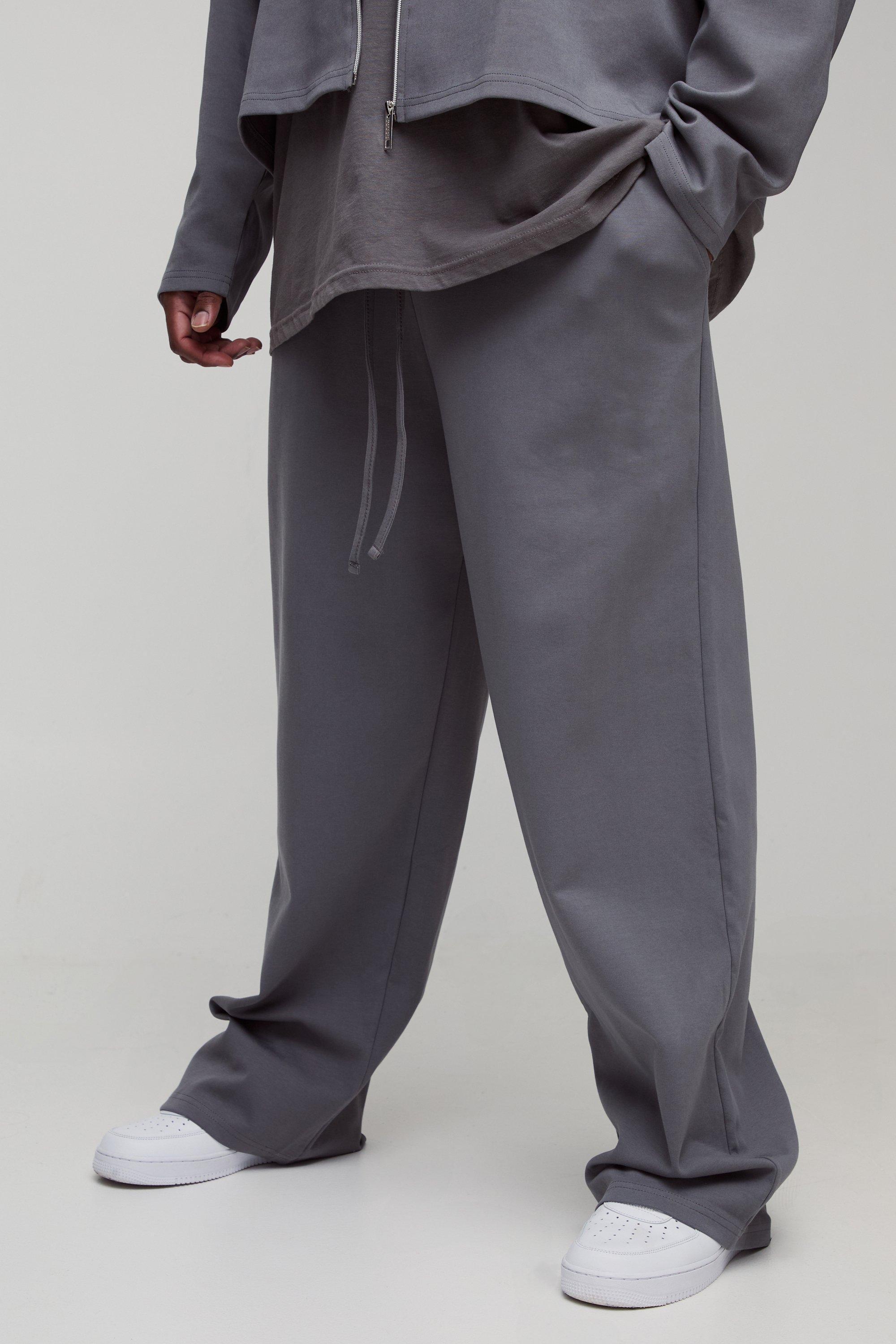 Plus Smart Interlock Relaxed Fit Pants | boohooMAN USA Product Image