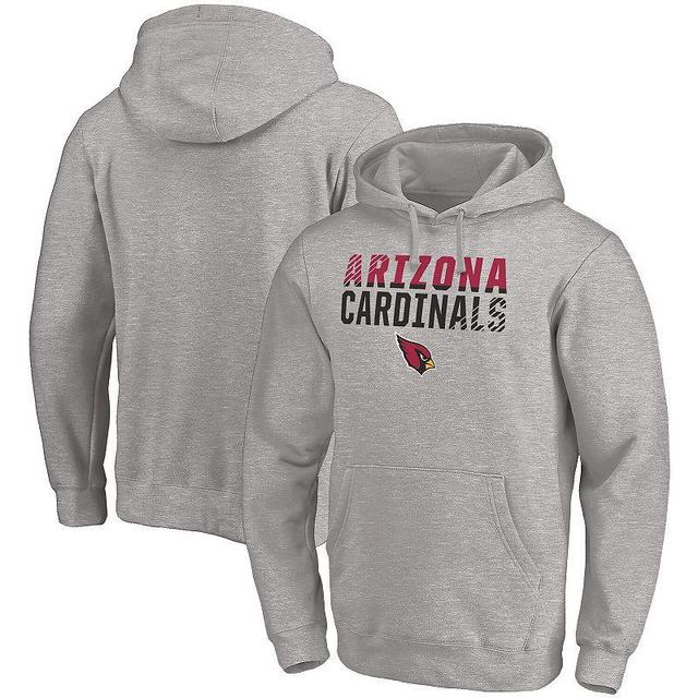 Men's Fanatics Branded Heather Gray Arizona Cardinals Fade Out Fitted Pullover Hoodie Product Image