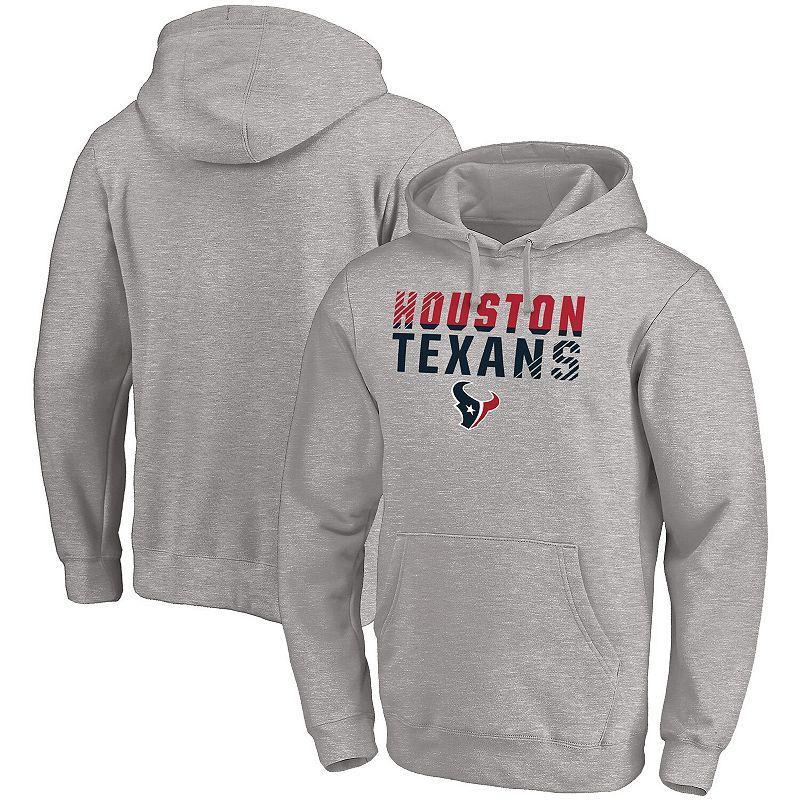 Mens Fanatics Branded Heather Gray Houston Texans Fade Out Fitted Pullover Hoodie Product Image