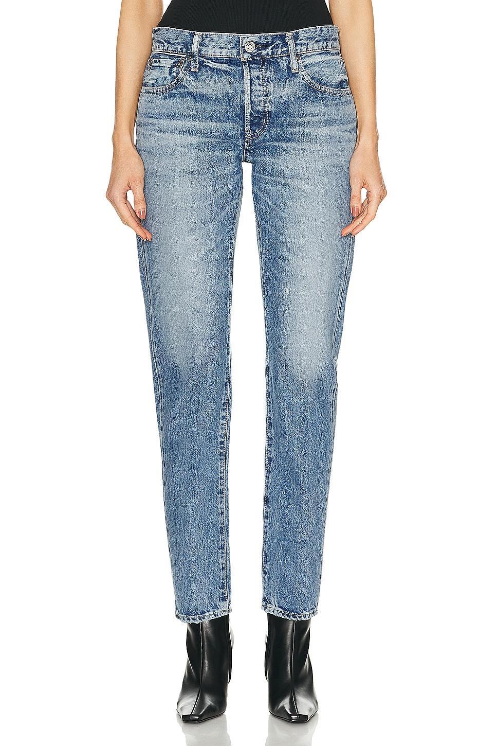 Moussy Vintage Arden Tapered in Light Blue - Blue. Size 27 (also in ). Product Image