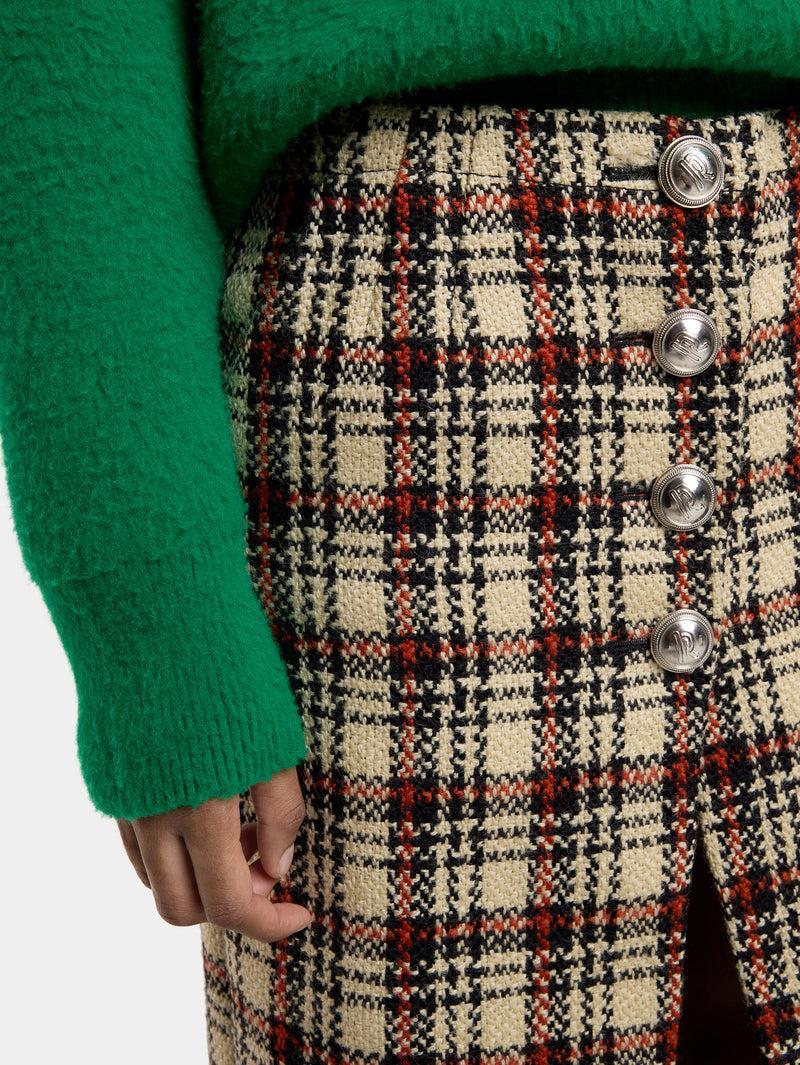 LONG SKIRT IN WOOL TARTAN Product Image