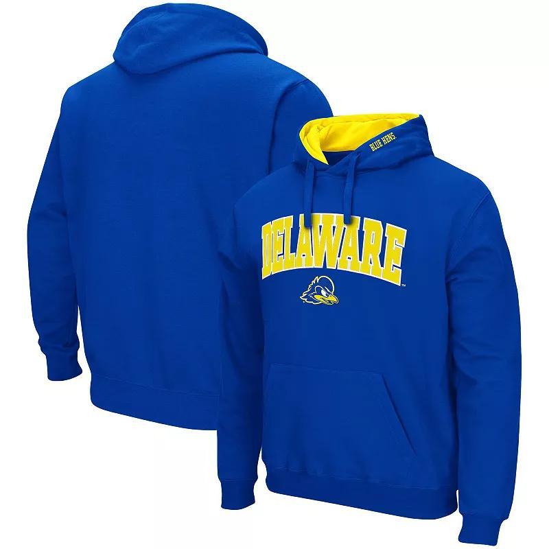 Mens Colosseum Royal Delaware Fightin Hens Arch and Logo Pullover Hoodie Product Image