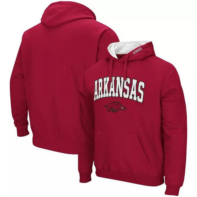 Mens Colosseum Cardinal Arkansas Razorbacks Arch & Logo 3.0 Pullover Hoodie Product Image