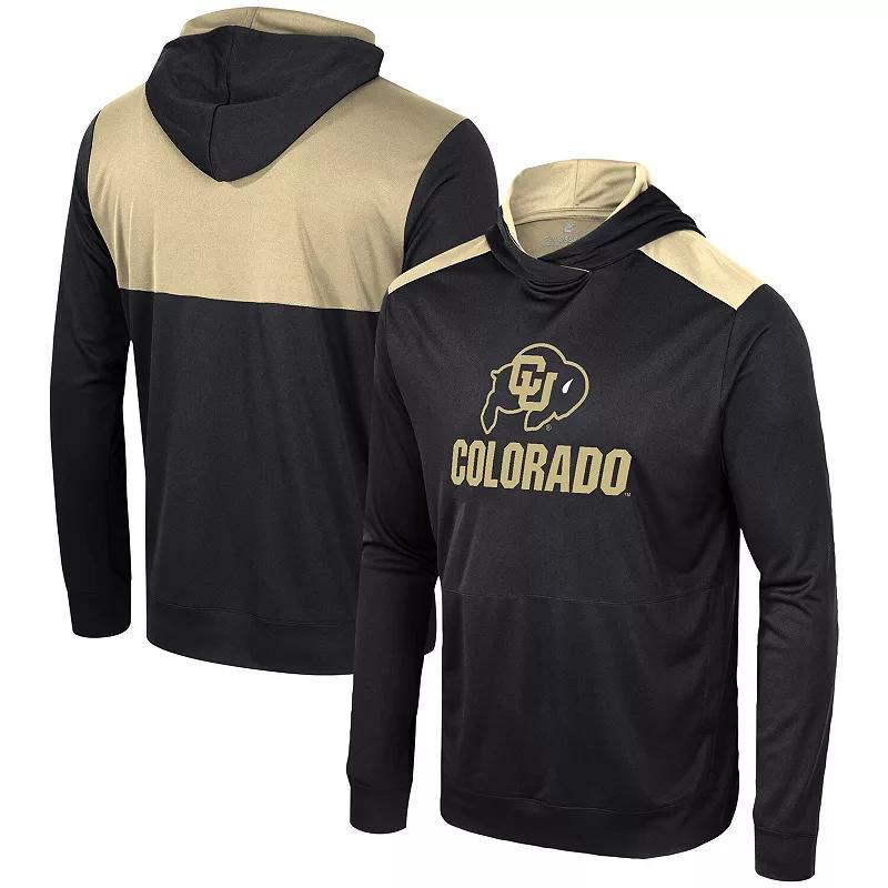 Mens Colosseum Black Colorado Buffaloes Warm Up Long Sleeve Hoodie T-shirt Product Image