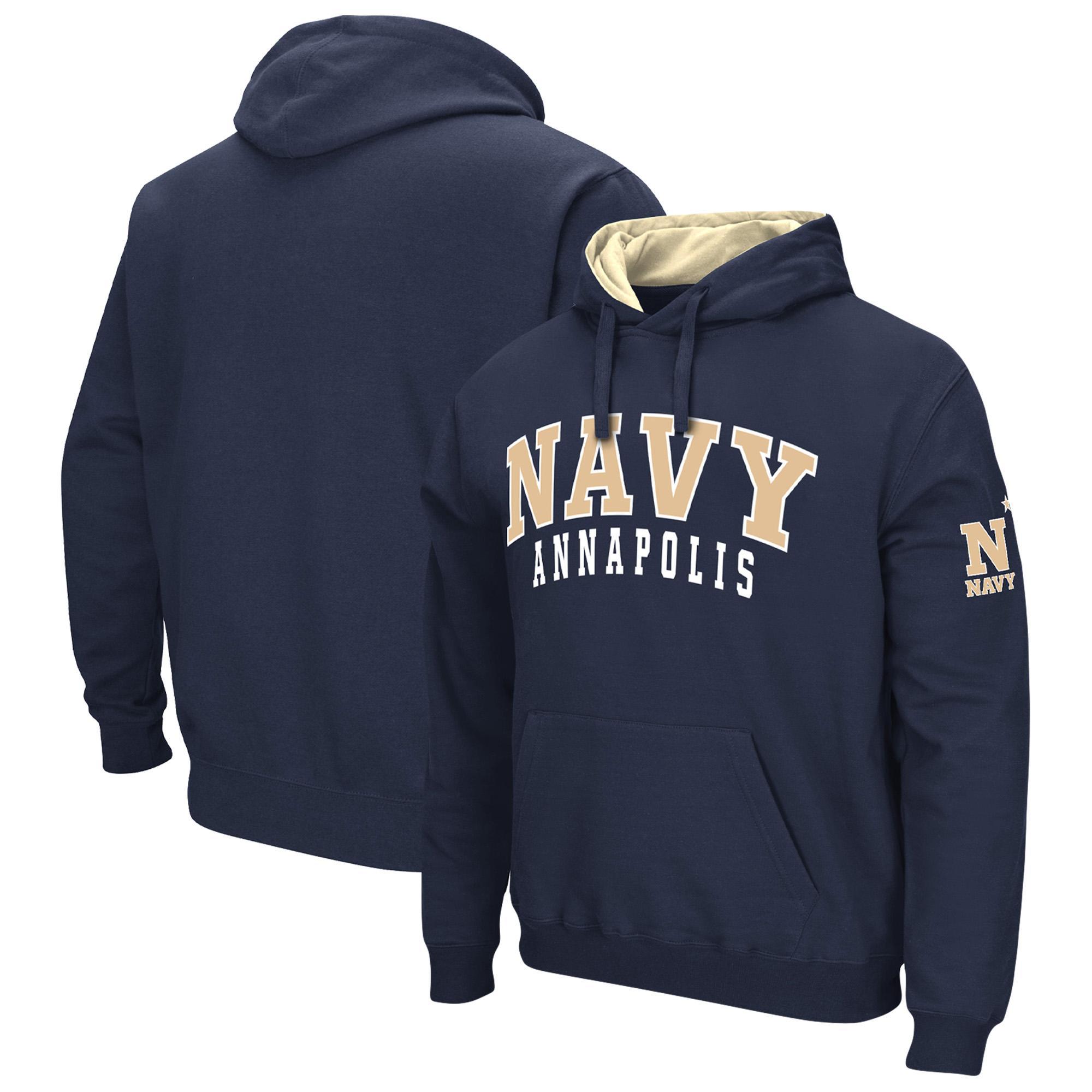 Mens Colosseum Navy Navy Midshipmen Double Arch Pullover Hoodie Product Image