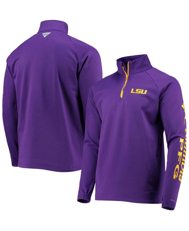 Columbia Mens Lsu Tigers Terminal Tackle Fleece Raglan Omni-Shade Quarter-Zip Jacket Product Image